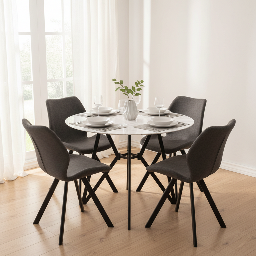 Weston Round Grey Dining Set