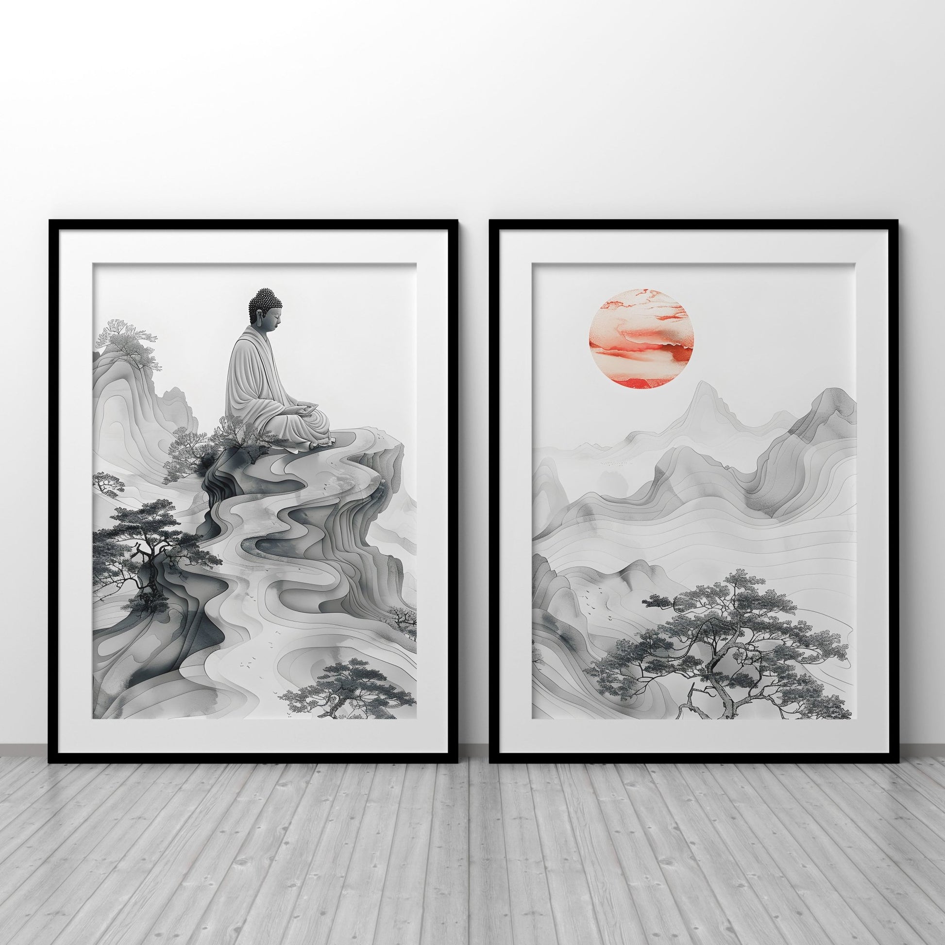 White Picture frame Mount