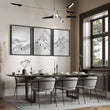White Wall Art Scandi Mountain Climbers Landscape Art wall art displayed on a wall in a styled room