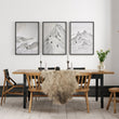White Wall Art Scandi Mountain Climbers Landscape Art wall art displayed on a wall in a styled room — view 2