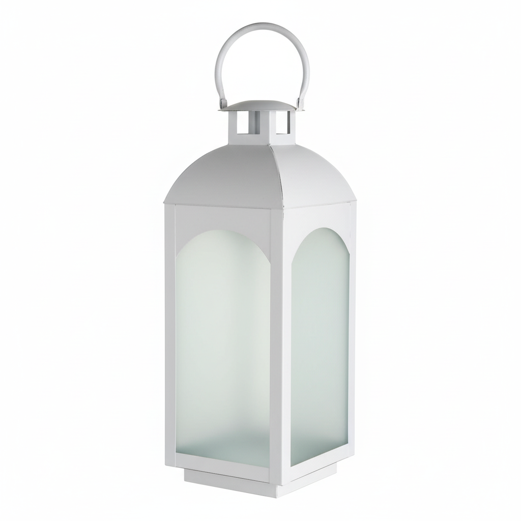 White Wash Small Mild Steel Lantern