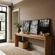 Wildlife Wall Art Black and White Forest Photography displayed on a wall in a styled room