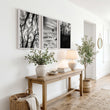 Wildlife Wall Art Black and White Forest Photography displayed on a wall in a styled room — view 5