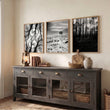 Wildlife Wall Art Black and White Forest Photography displayed on a wall in a styled room — view 6