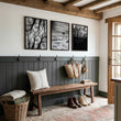 Wildlife Wall Art Black and White Forest Photography displayed on a wall in a styled room — view 8