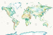 Wildlife World Map Mural Wallpaper For Children