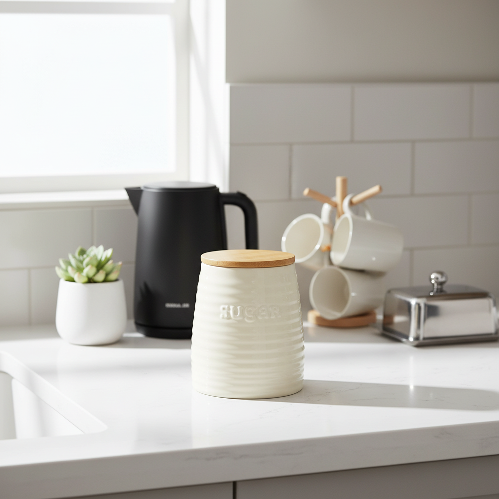Winnie Cream Dolomite Sugar Canister