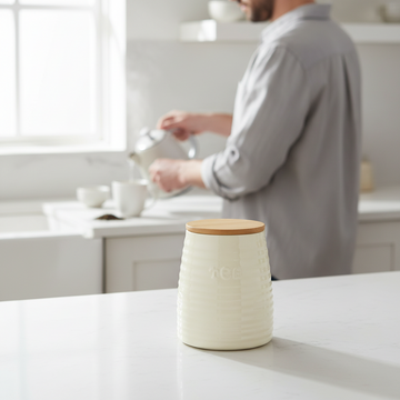 Winnie Cream Dolomite Tea Canister