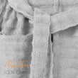Women's Hydro Ribbed Ultra Soft 100% Cotton Hooded Bath Robes with Pockets and Belt Luxury Terry Towelling Loungewear Sleepwear in White and Grey