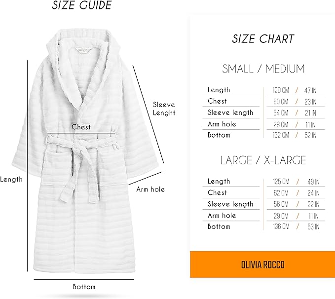 Women's Hydro Ribbed Ultra Soft 100% Cotton Hooded Bath Robes with Pockets and Belt Luxury Terry Towelling Loungewear Sleepwear in White and Grey