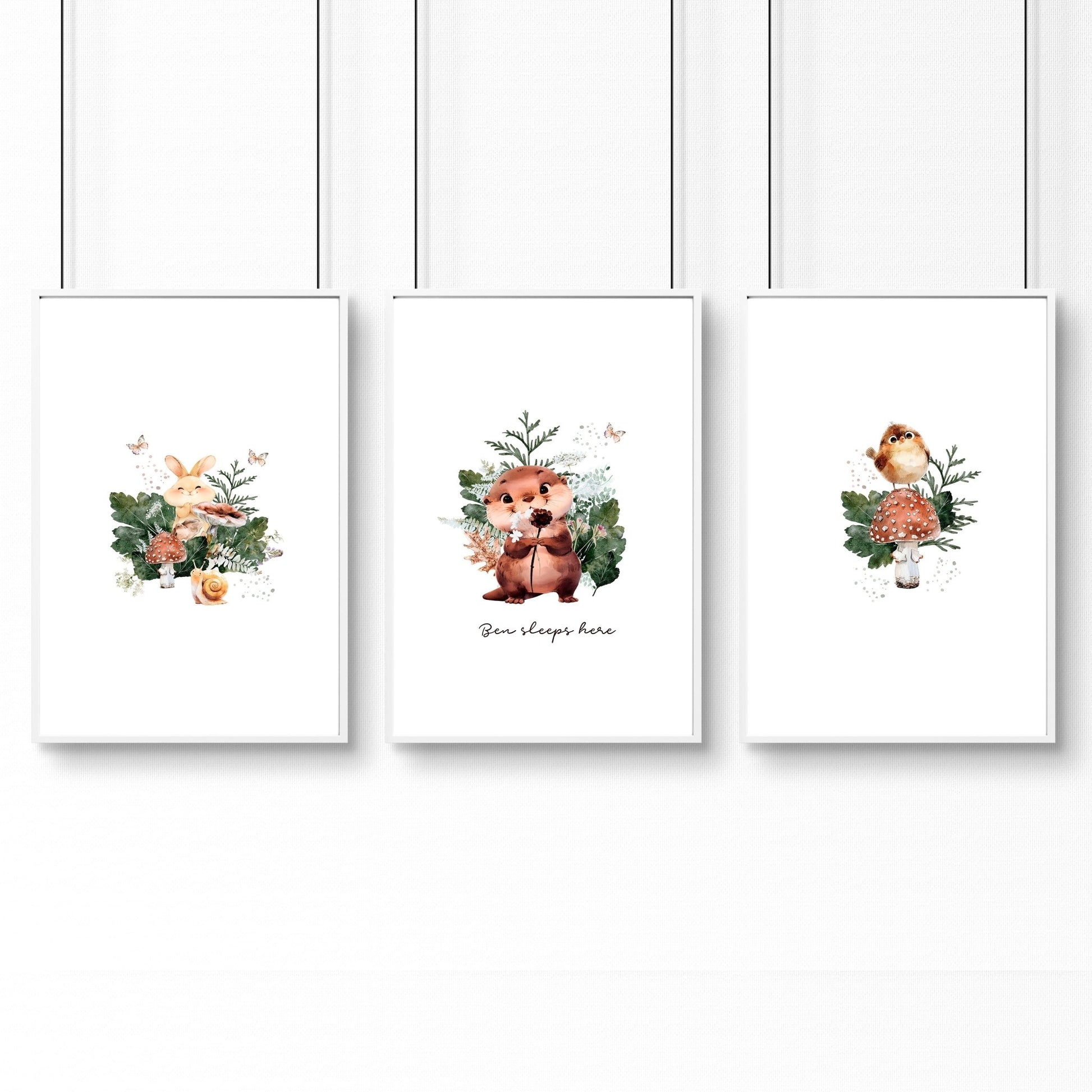 Woodland Nursery Print | Set of 3 wall art prints