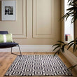 Wool Labyrinth Rug White and Black