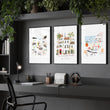 Work Office Wall Art Mediterranean Coastal Café Scenes 