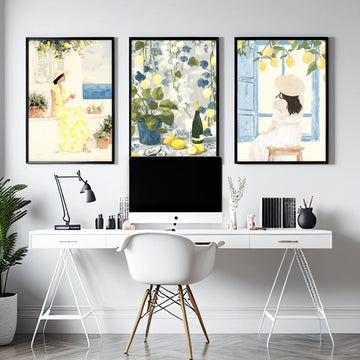 Workplace office decor | Set of 3 Italian Lifestyle Wall art Prints