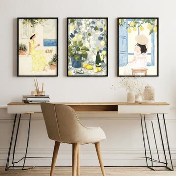 Workplace office decor | Set of 3 Italian Lifestyle Wall art Prints
