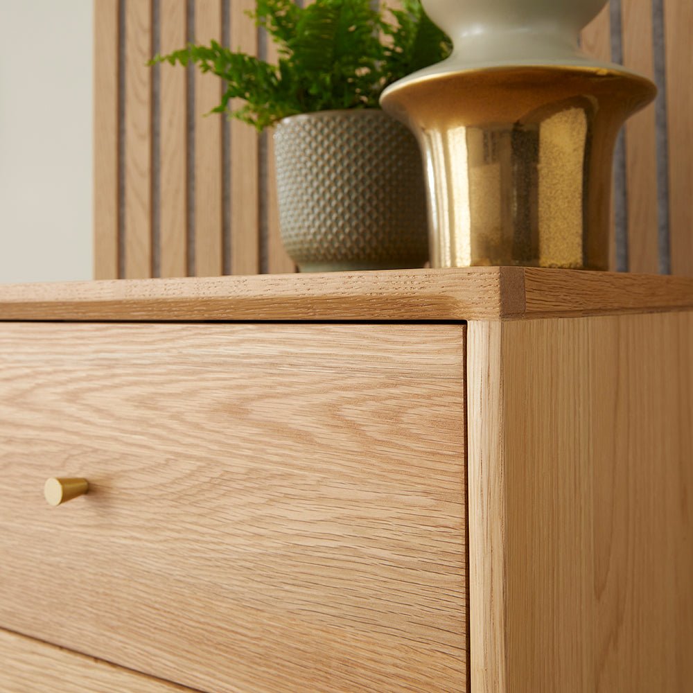 Wright Oak Tallboy Chest of 5 Drawers