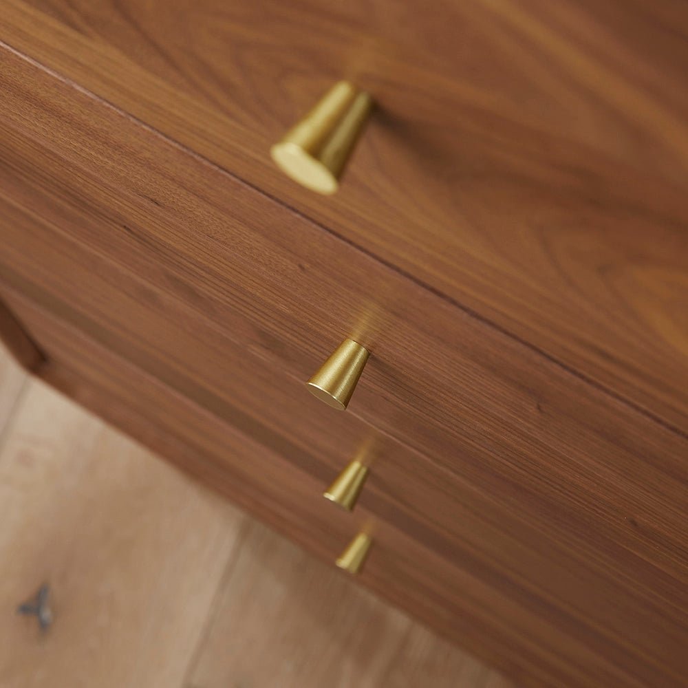 Wright Walnut Tallboy Chest of 5 Drawers