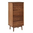 Wright Walnut Tallboy Chest of 5 Drawers
