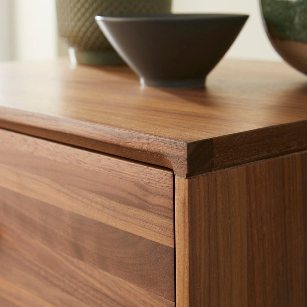 Wright Walnut Tallboy Chest of 5 Drawers