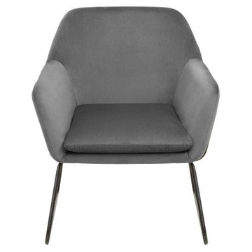Xander Grey Velvet And Black Frame Armchair