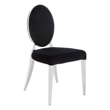 Yasmin Black Velvet And Silver Chair