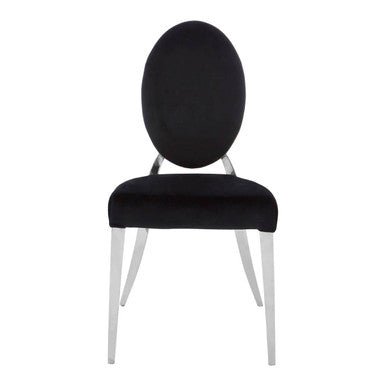 Yasmin Black Velvet And Silver Chair