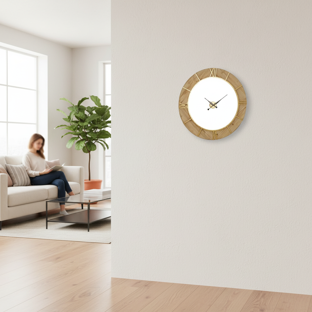 Yaxi Wall Clock With White Face