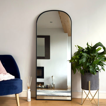 Yoko - Black Metal Gentle Arch Mirror - 150cm x 60cm