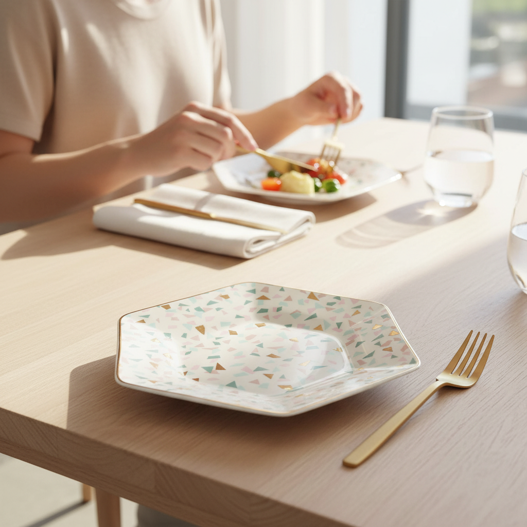 Yuki Terrazzo Pattern Dinner Plate