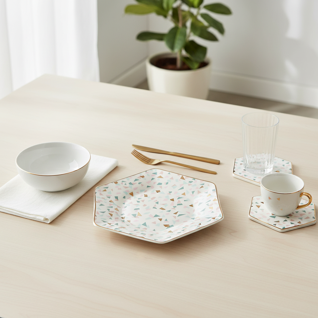 Yuki Terrazzo Pattern Dinner Plate