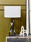 Zaina Black Cross Table Lamp