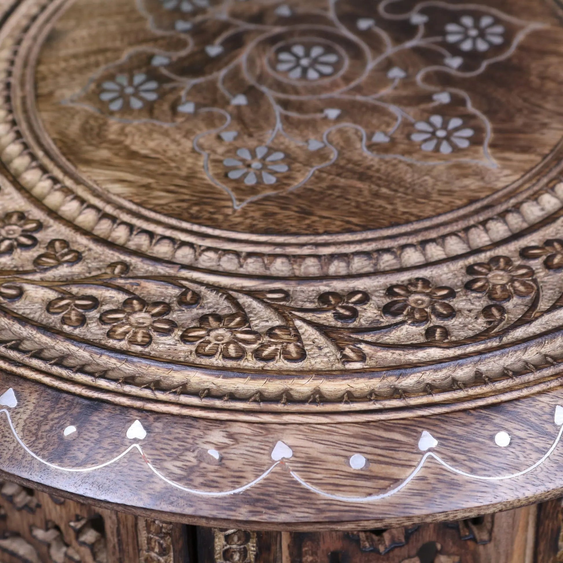 Zanskar Small Hand Carved Side Table
