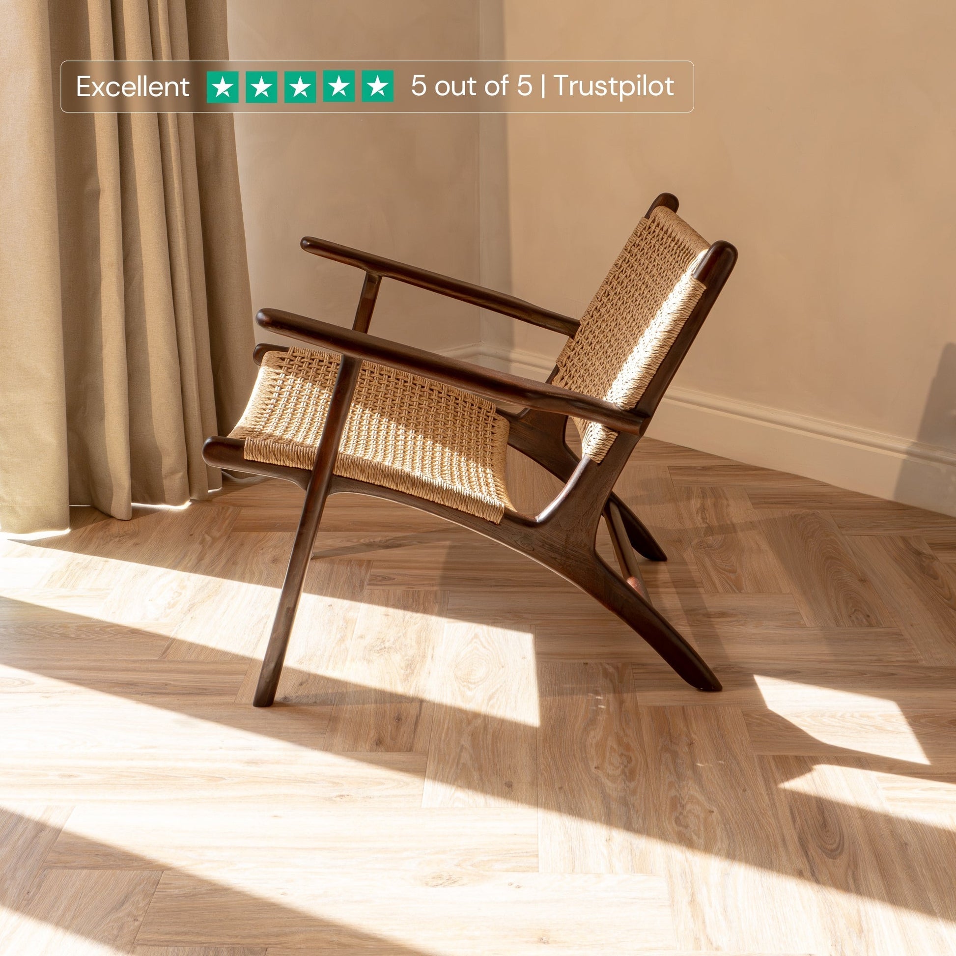 Zara Chocolate Rattan Accent Chair With Armrest