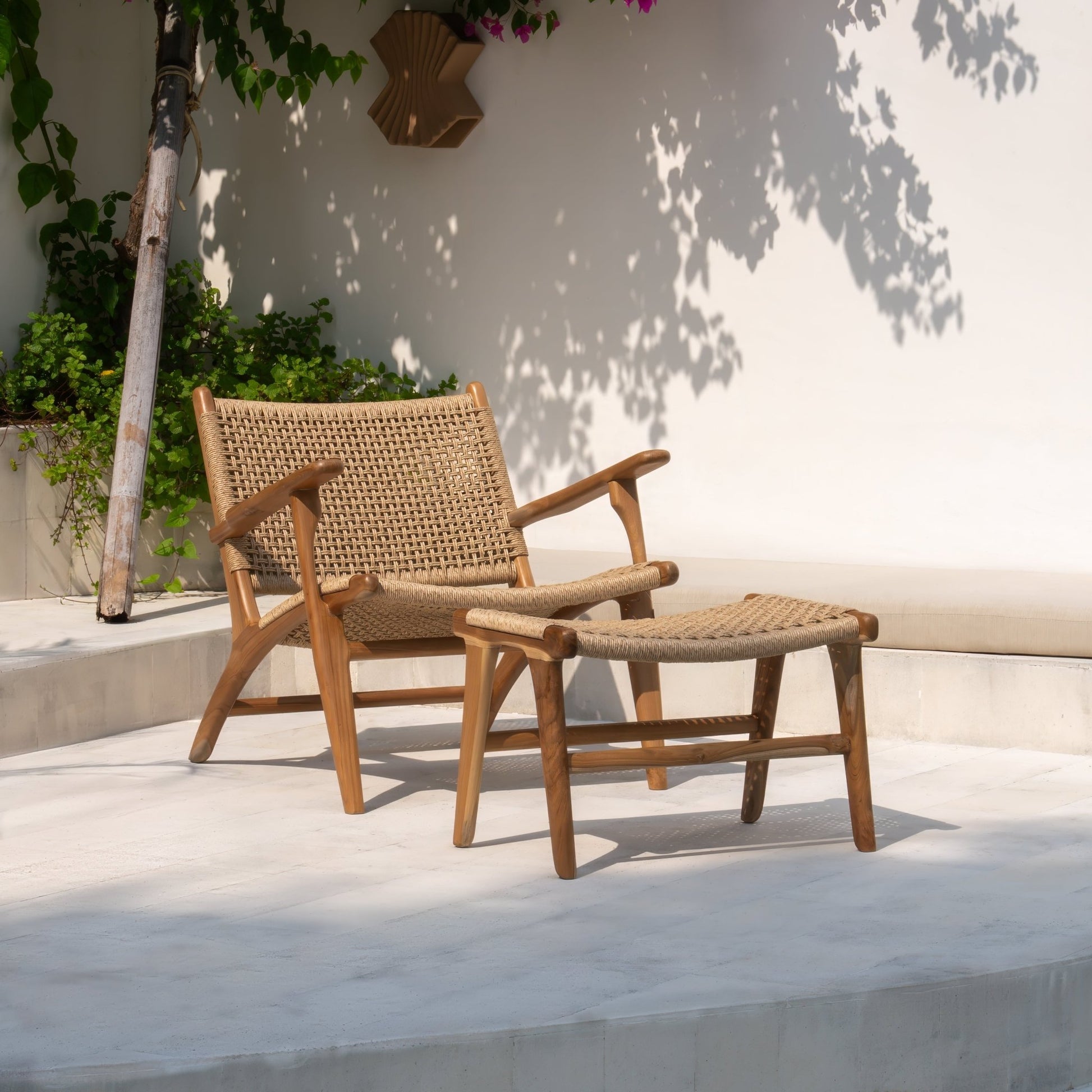Zara Teak & Rattan Accent Armchair
