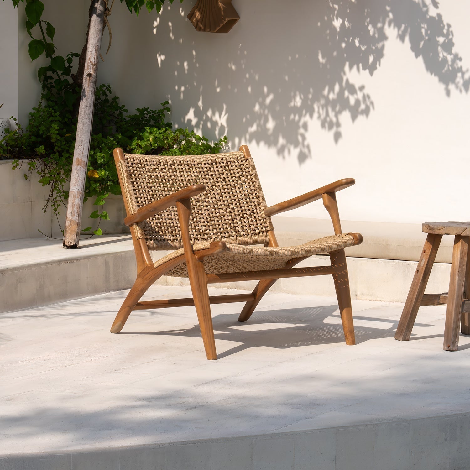 Zara Teak & Rattan Accent Armchair
