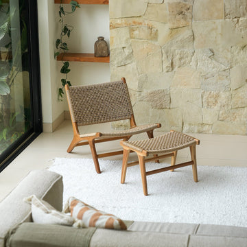 Zara Teak & Rattan Accent Chair