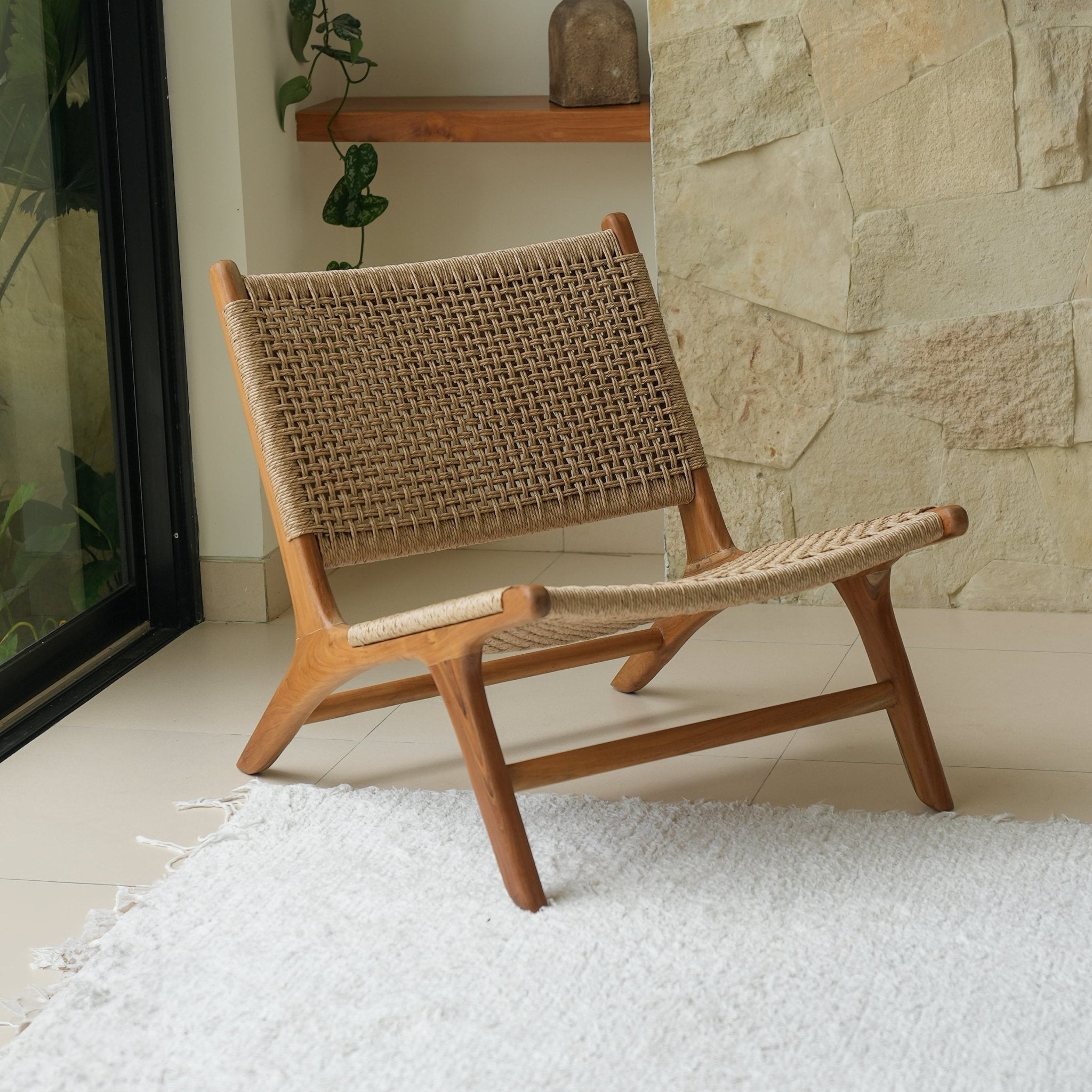 Zara Teak & Rattan Accent Chair