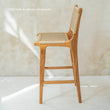 Zara Teak & Rattan Bar Stool