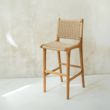 Zara Teak & Rattan Bar Stool