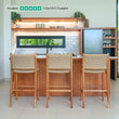 Zara Teak & Rattan Bar Stool With Armrest