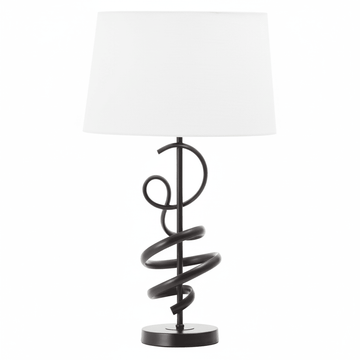 Zavi Matte Black Squiggle Table Lamp