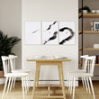 Zen Wall Decor Japandi Ink Brushstroke & Lone Figure Art wall art displayed on a wall in a styled room — view 6