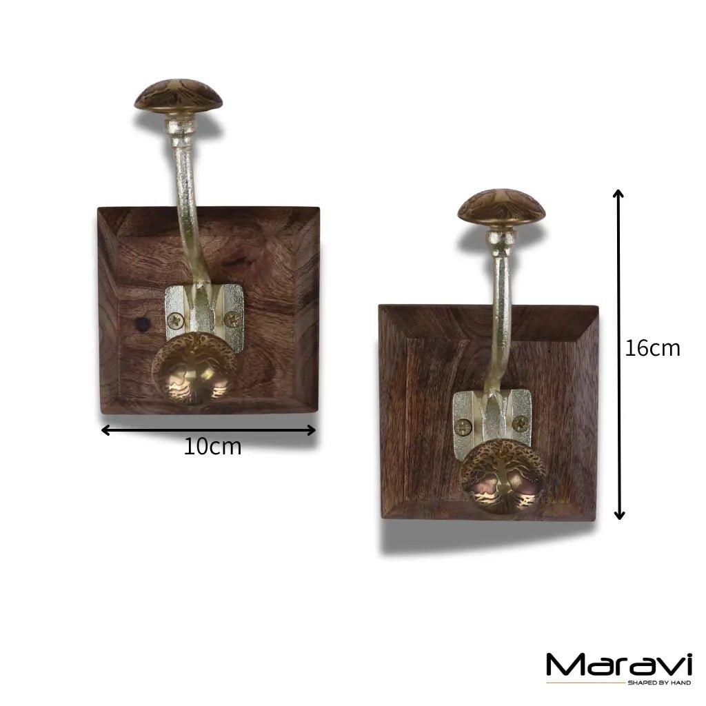 Zerika Antique Gold Coat Hooks Set of 2