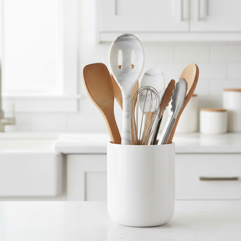 Zing Marble Effect Silicone Slotted Spoon