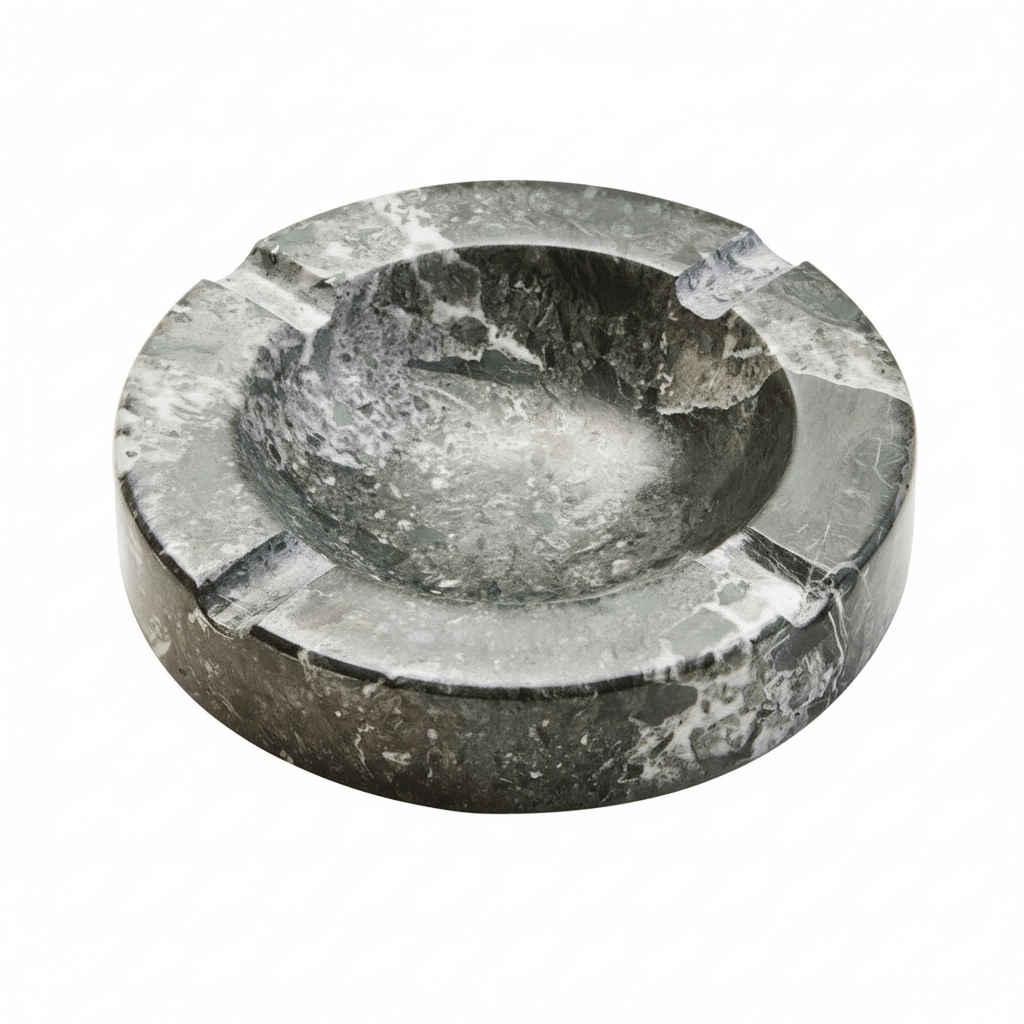 Zoro Black And White Veined Marble Ashtray