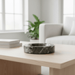 Zoro Black And White Veined Marble Ashtray