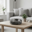Zoro Black And White Veined Marble Ashtray