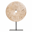 Zoro Large Natural Speckled Marble Round Disc Sculpture