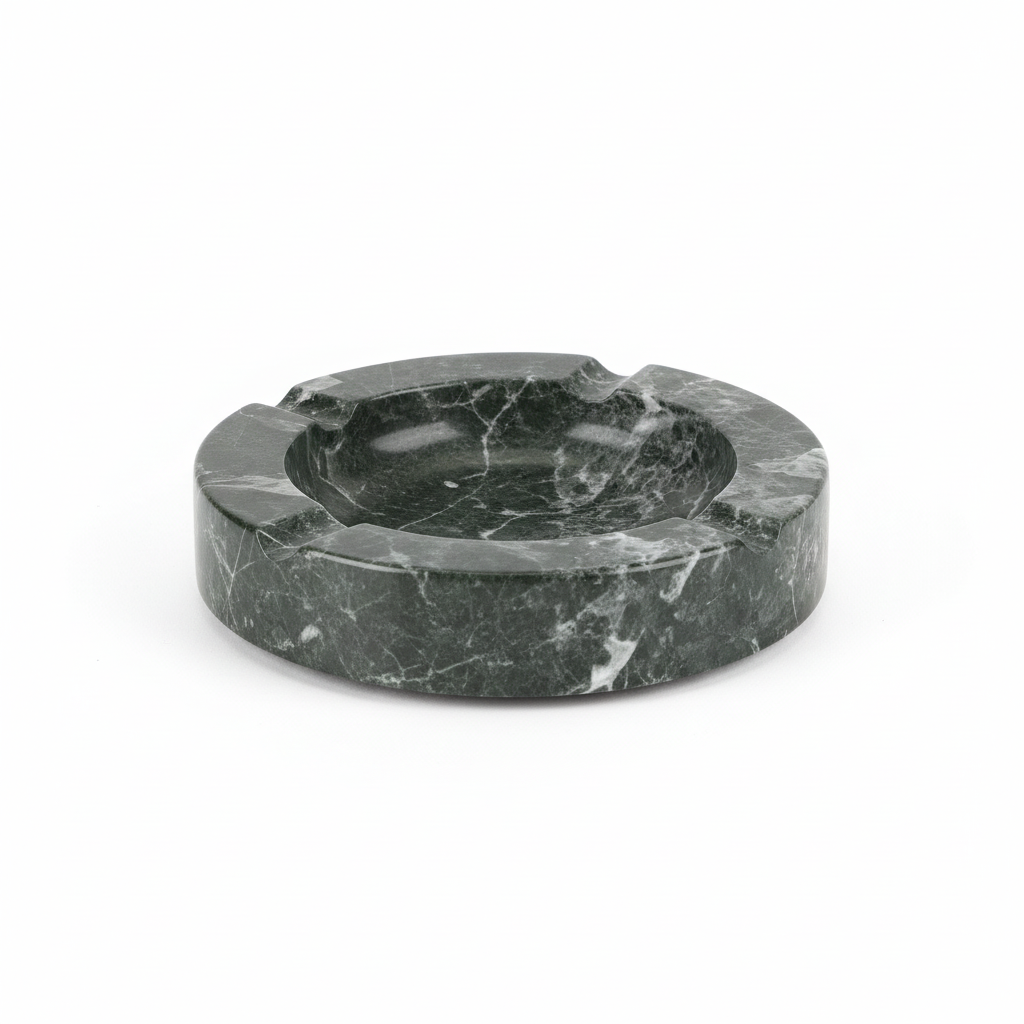 Zoro Black And White Veined Marble Ashtray