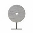 Zoro Large Round Grey Marble Disc Sculpture